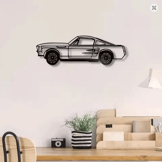 Ford Mustang Muscle Sports Car Metal Silhouette - FranksFunkyStuff