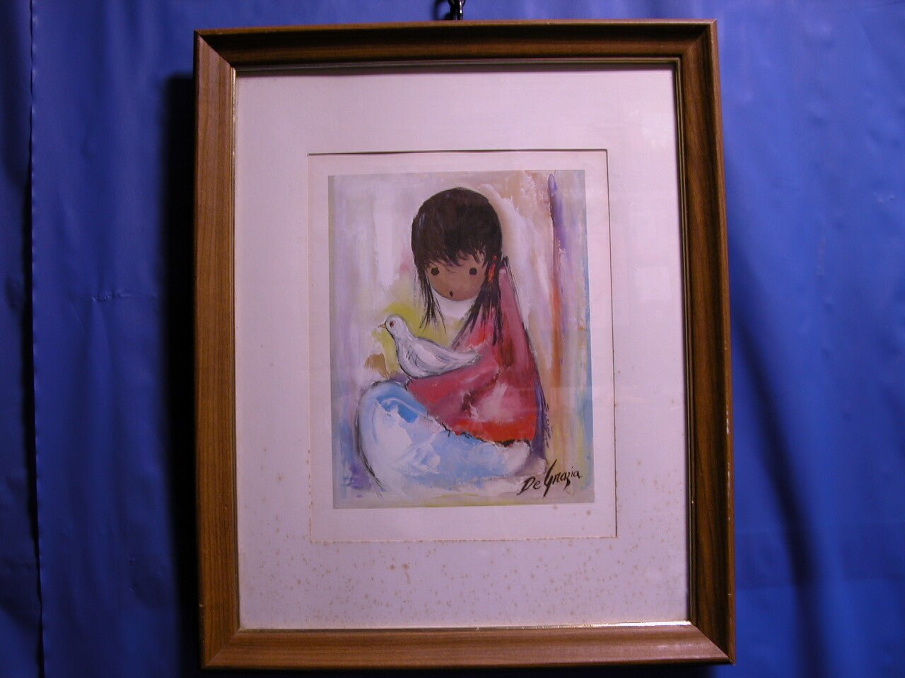 Framed1950' print of Ted DeGrazia's 1949 - 1979 oil painting of " THE WHITE DOVE " - FranksFunkyStuff