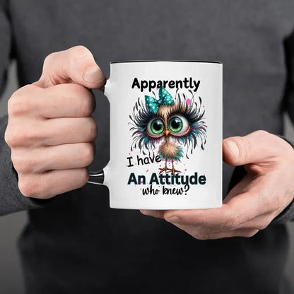 Funny Bird Coffee Mug, 11oz Ceramic, "Apparently I Have an Attitude Who Knew" - FranksFunkyStuff