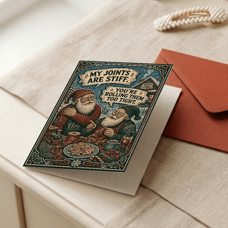 GREETING CARD CHRISTMAS "MY JOINTS ARE STIFF" 420 THEME (FREE SHIPPING ) - FranksFunkyStuff