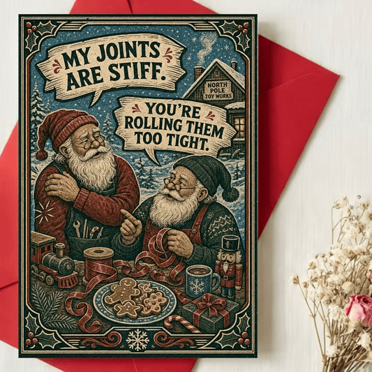 GREETING CARD CHRISTMAS "MY JOINTS ARE STIFF" 420 THEME (FREE SHIPPING ) - FranksFunkyStuff