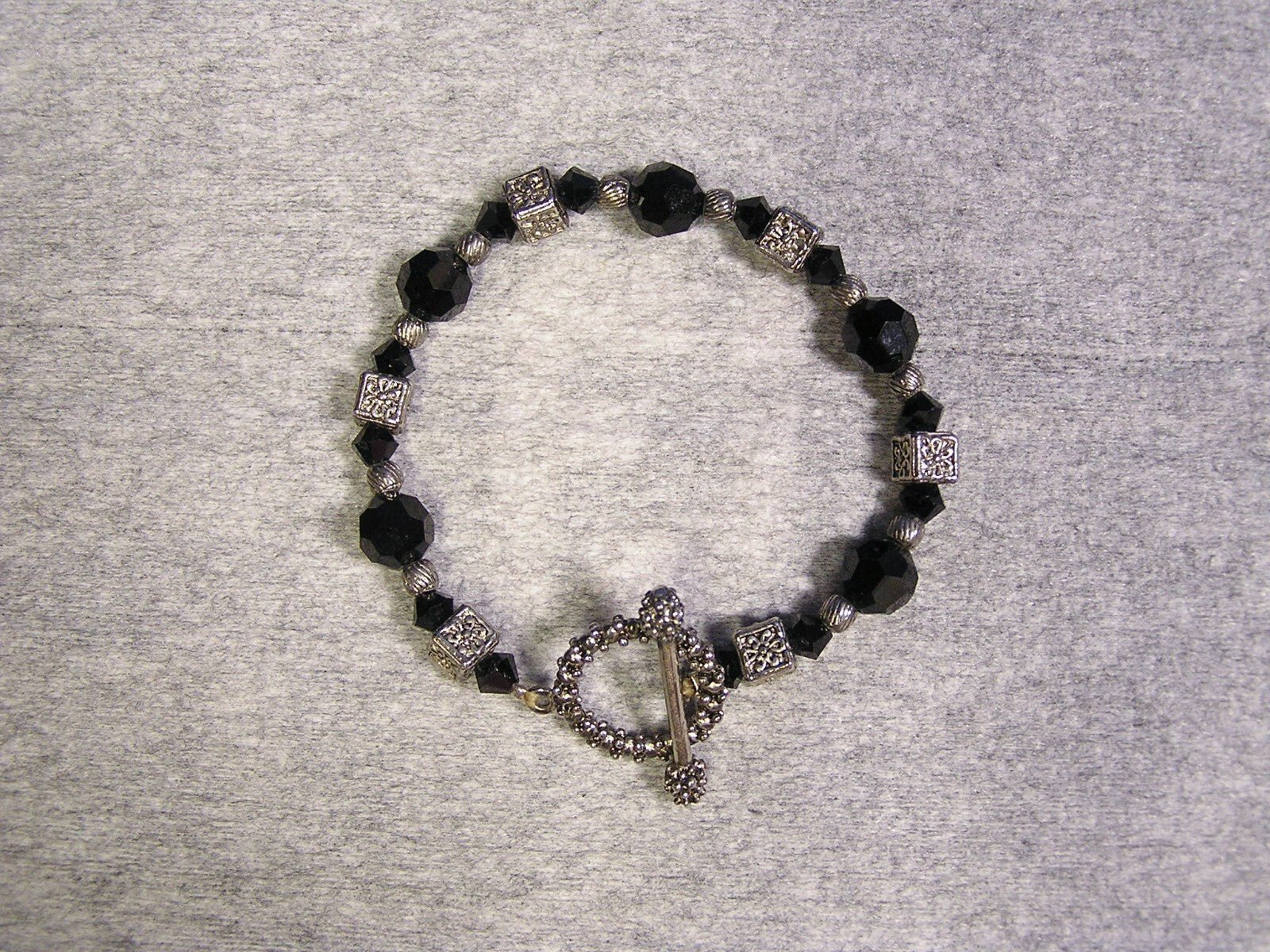 Hematite & Black Onyx Stretch Bracelet - FranksFunkyStuff