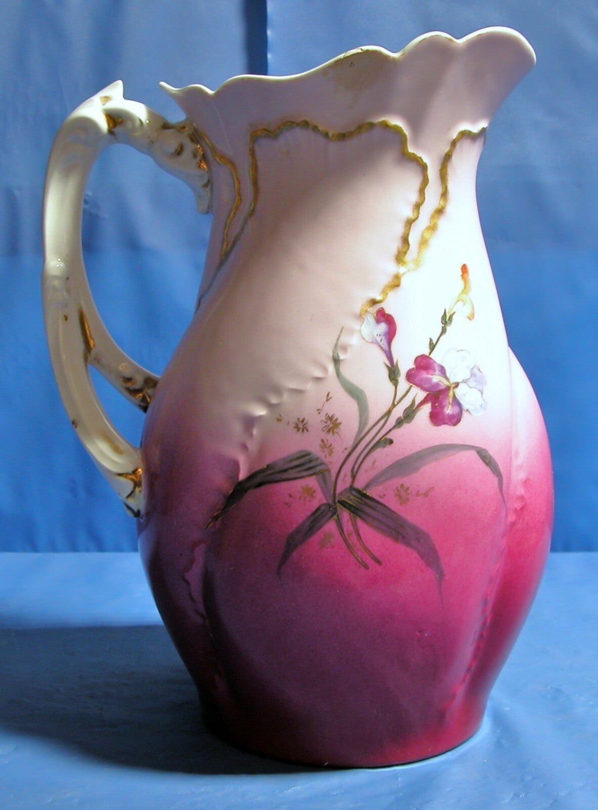 J.B. Rodriguf El Deposita Sevilla / A.P. Foecy - Limoges Iris Flower water Pitcher - FranksFunkyStuff