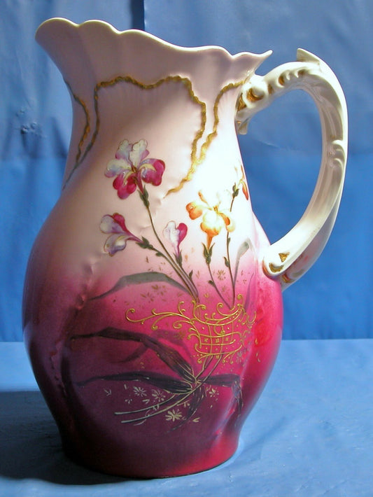 J.B. Rodriguf El Deposita Sevilla / A.P. Foecy - Limoges Iris Flower water Pitcher - FranksFunkyStuff