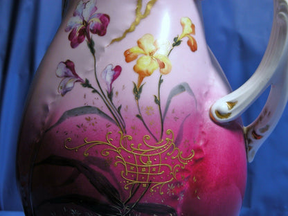 J.B. Rodriguf El Deposita Sevilla / A.P. Foecy - Limoges Iris Flower water Pitcher - FranksFunkyStuff