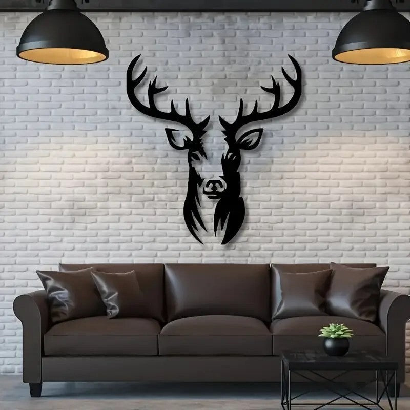 Large Deer Head Metal Silhouette W/Antlers - FranksFunkyStuff