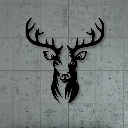 Large Deer Head Metal Silhouette W/Antlers - FranksFunkyStuff