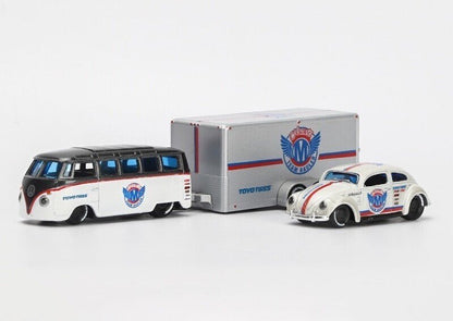 Maisto Design "Team Hauler" Volkswagen Van "Samba"/Volkswagen Beetle w/trailer - FranksFunkyStuff