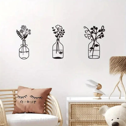 Metal Flower Wall Hangings 3 Pieces 1 Price - FranksFunkyStuff