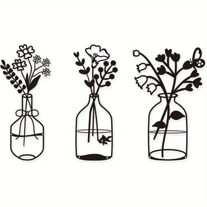 Metal Flower Wall Hangings 3 Pieces 1 Price - FranksFunkyStuff