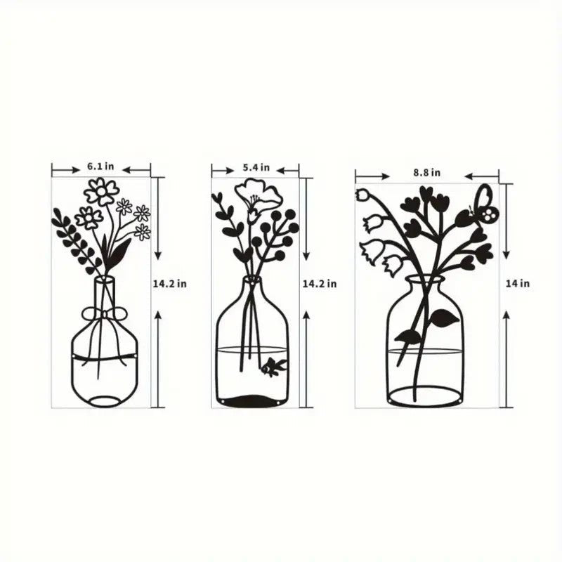 Metal Flower Wall Hangings 3 Pieces 1 Price - FranksFunkyStuff