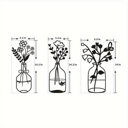 Metal Flower Wall Hangings 3 Pieces 1 Price - FranksFunkyStuff