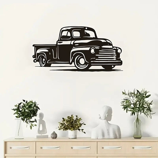 NEW 1950's Chevy Pickup Truck, Black metal Silhouette Metal Wall Art - FranksFunkyStuff