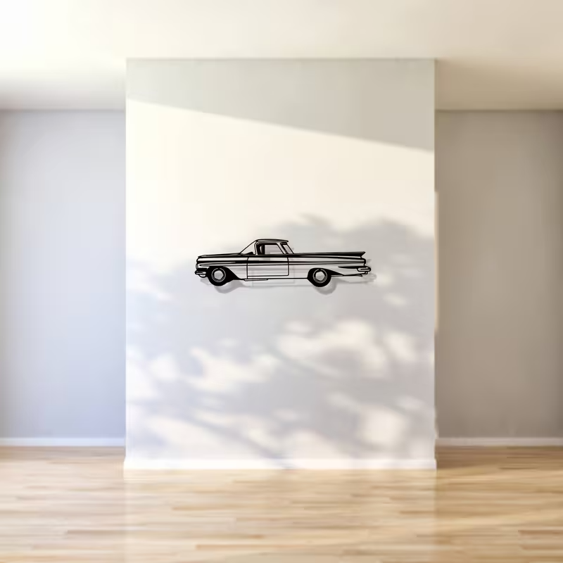 NEW 1959 CHEVROLET EL CAMINO METAL Silhouette Sculpture Wall Art - FranksFunkyStuff