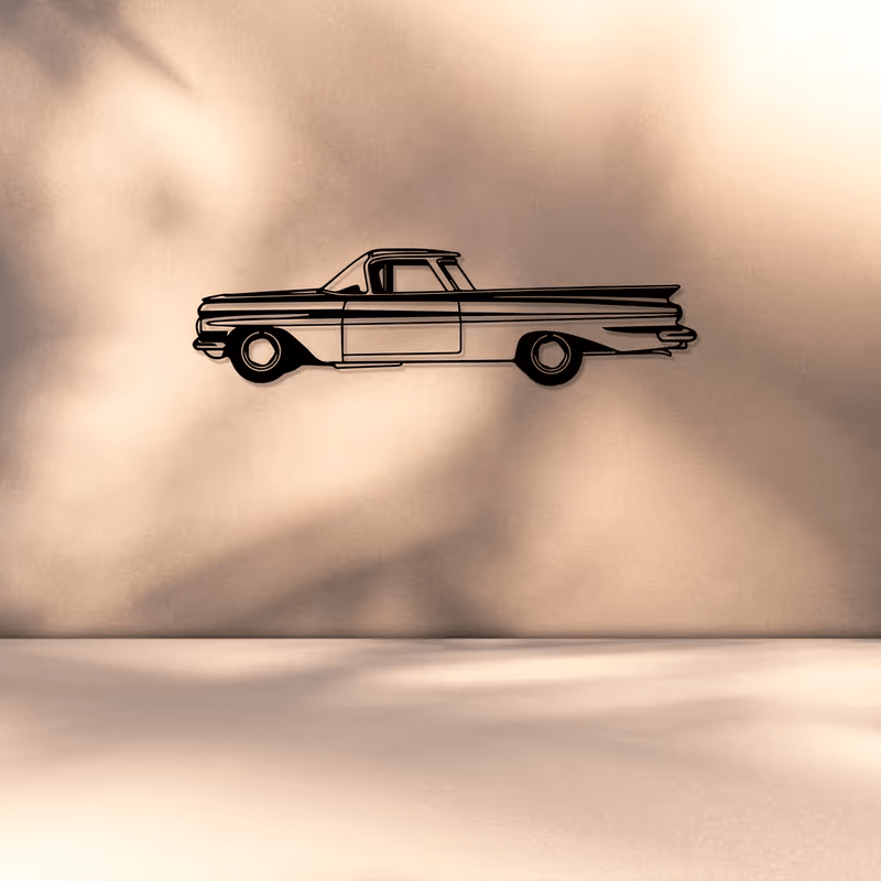 NEW 1959 CHEVROLET EL CAMINO METAL Silhouette Sculpture Wall Art - FranksFunkyStuff