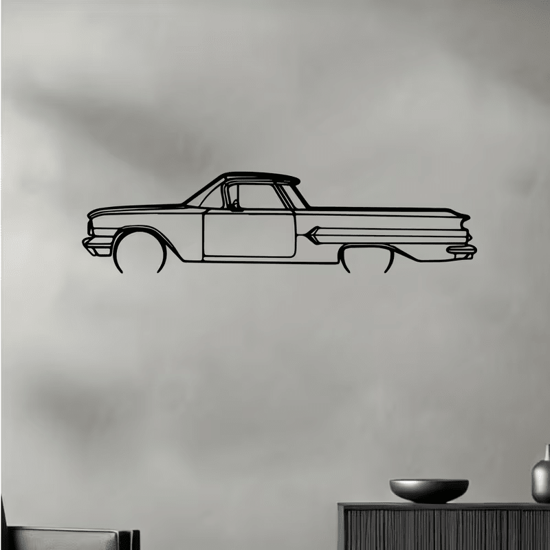NEW 1960 CHEVY EL CAMINO Metal Silhouette Wall Art - FranksFunkyStuff