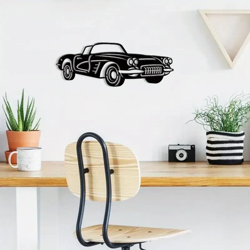 New 1960's Corvette Metal Silhouette Wall Art - FranksFunkyStuff