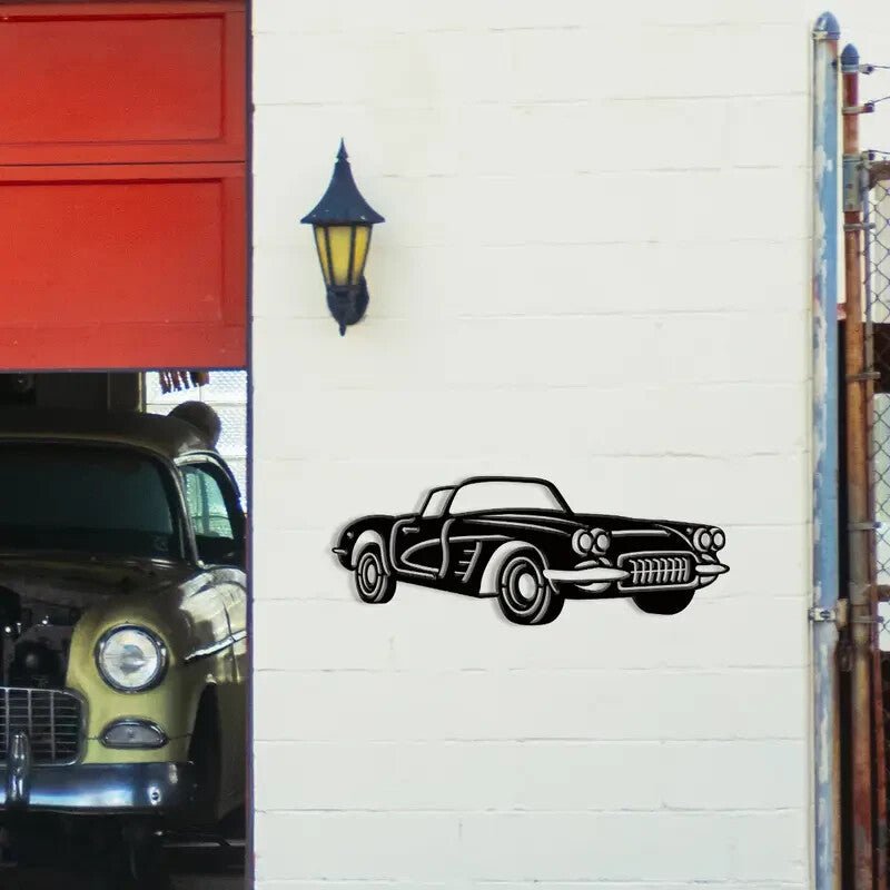 New 1960's Corvette Metal Silhouette Wall Art - FranksFunkyStuff