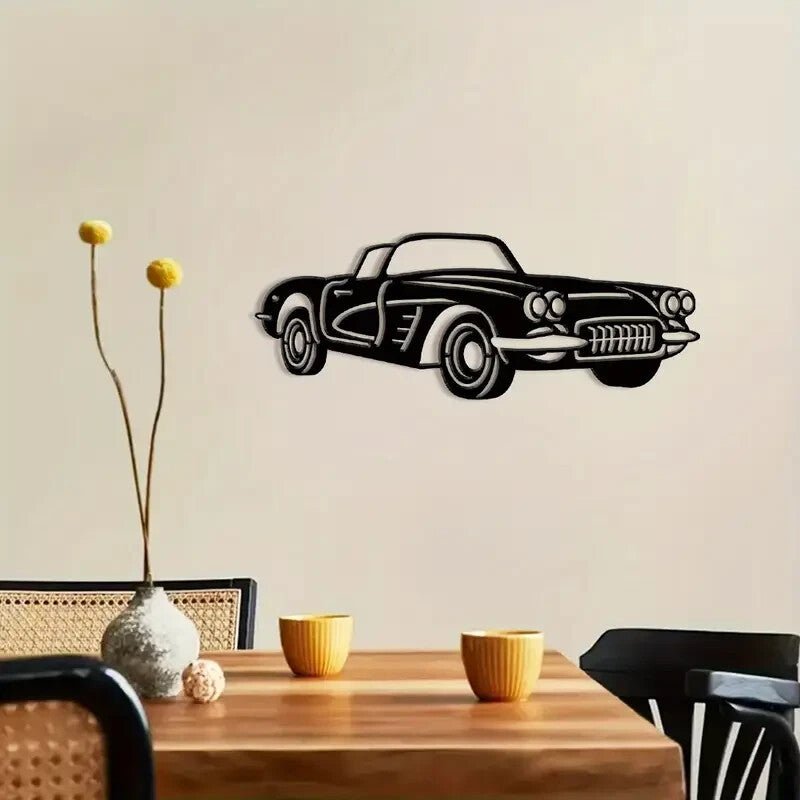 New 1960's Corvette Metal Silhouette Wall Art - FranksFunkyStuff