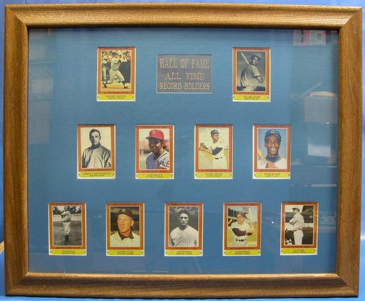 NEW 1985 Baseball Topps Woolworth All - Time Record Holders , Mounted and Framed - FranksFunkyStuff