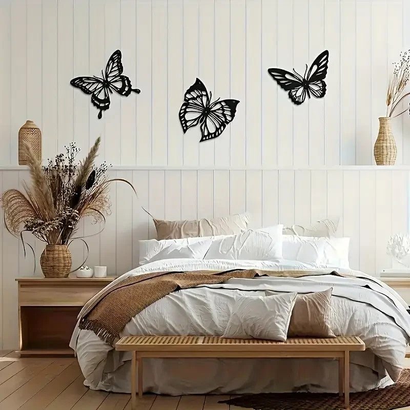 NEW 3 pcs Metal Butterfly Silhouette Wall Art Decor. - FranksFunkyStuff