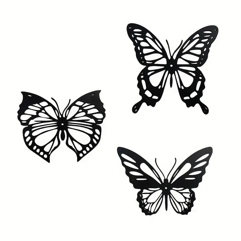 NEW 3 pcs Metal Butterfly Silhouette Wall Art Decor. - FranksFunkyStuff