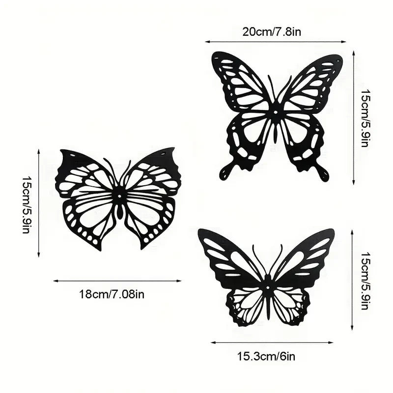 NEW 3 pcs Metal Butterfly Silhouette Wall Art Decor. - FranksFunkyStuff