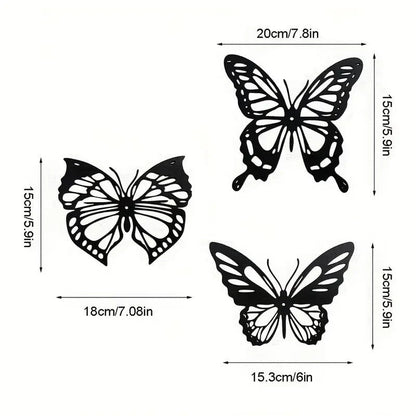NEW 3 pcs Metal Butterfly Silhouette Wall Art Decor. - FranksFunkyStuff
