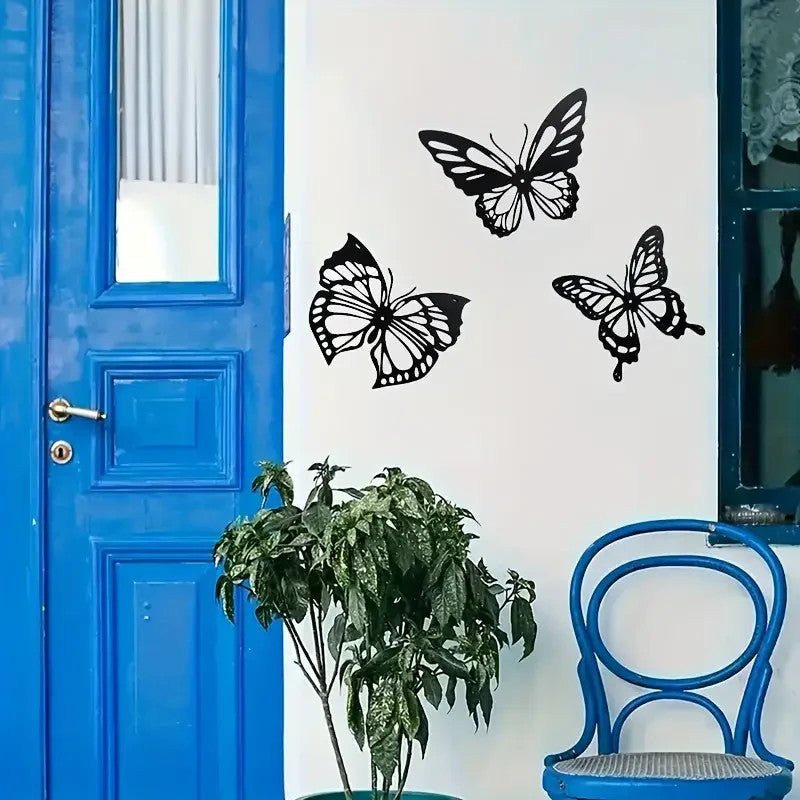 NEW 3 pcs Metal Butterfly Silhouette Wall Art Decor. - FranksFunkyStuff