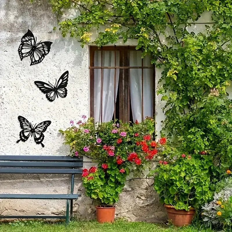 NEW 3 pcs Metal Butterfly Silhouette Wall Art Decor. - FranksFunkyStuff