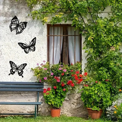 NEW 3 pcs Metal Butterfly Silhouette Wall Art Decor. - FranksFunkyStuff