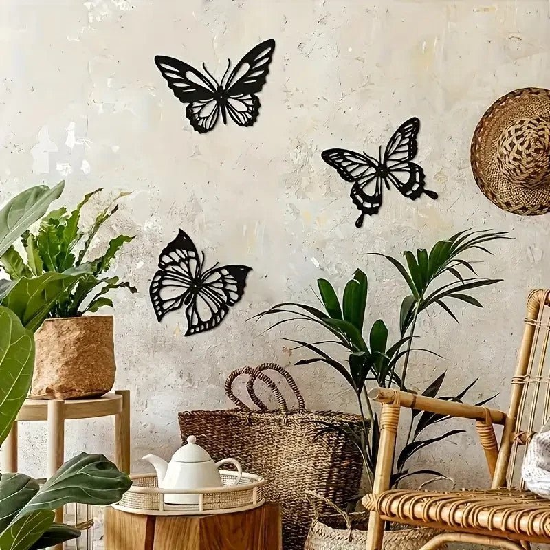 NEW 3 pcs Metal Butterfly Silhouette Wall Art Decor. - FranksFunkyStuff