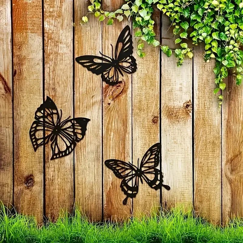 NEW 3 pcs Metal Butterfly Silhouette Wall Art Decor. - FranksFunkyStuff