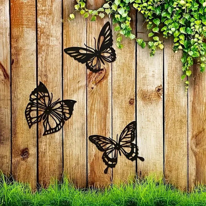 NEW 3 pcs Metal Butterfly Silhouette Wall Art Decor. - FranksFunkyStuff