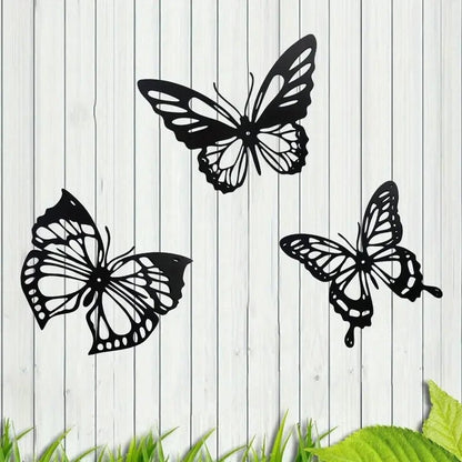 NEW 3 pcs Metal Butterfly Silhouette Wall Art Decor. - FranksFunkyStuff