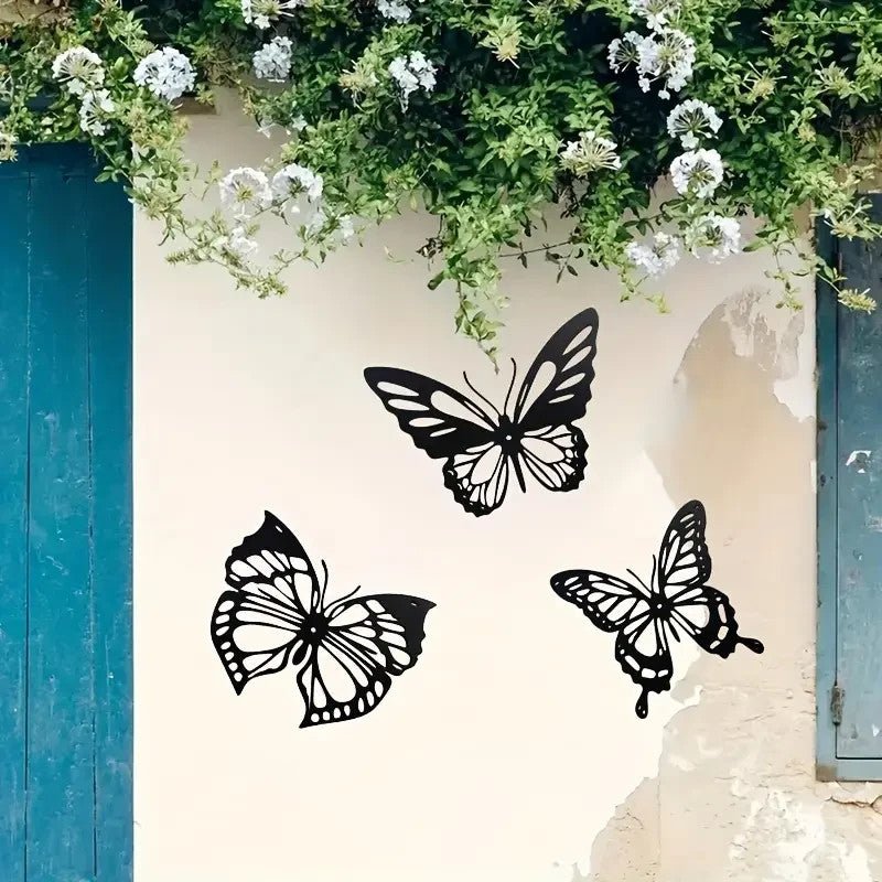 NEW 3 pcs Metal Butterfly Silhouette Wall Art Decor. - FranksFunkyStuff