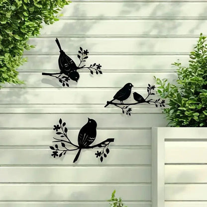 NEW 3 Rustic Metal Birds Wall Decor, Silhouette, Indoor & Outdoor Art - FranksFunkyStuff