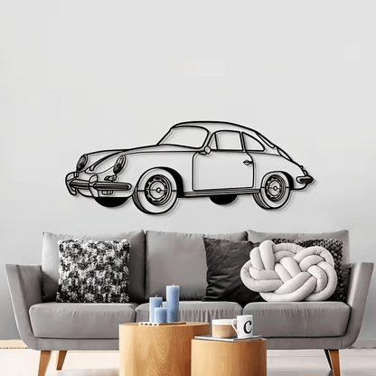 NEW 356 Porsche Die Cut Metal Silhouette Wall Art - FranksFunkyStuff