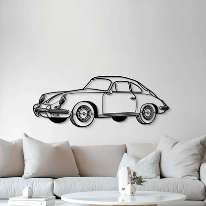 NEW 356 Porsche Die Cut Metal Silhouette Wall Art - FranksFunkyStuff