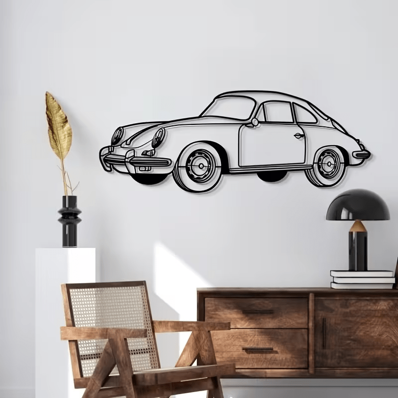 NEW 356 Porsche Die Cut Metal Silhouette Wall Art - FranksFunkyStuff