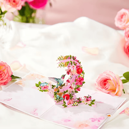 NEW 3D Pop-Up Card - Vibrant Floral Design with Hummingbird & Butterflies - FranksFunkyStuff