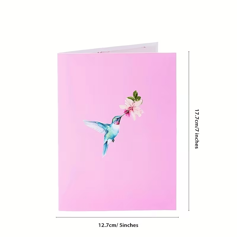 NEW 3D Pop-Up Card - Vibrant Floral Design with Hummingbird & Butterflies - FranksFunkyStuff