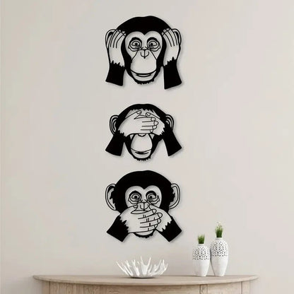 NEW 3pcs Metal Funky Monkey Wall Decor, Inside or Outside - FranksFunkyStuff
