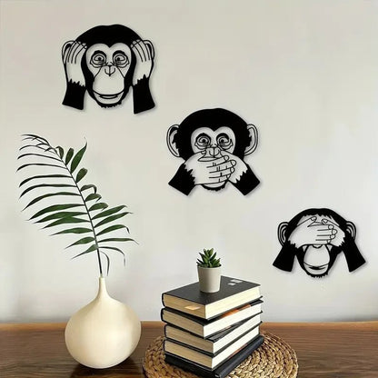 NEW 3pcs Metal Funky Monkey Wall Decor, Inside or Outside - FranksFunkyStuff