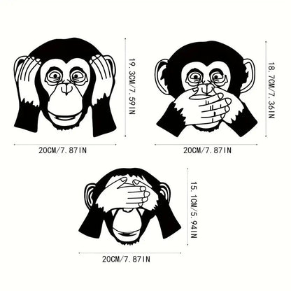 NEW 3pcs Metal Funky Monkey Wall Decor, Inside or Outside - FranksFunkyStuff