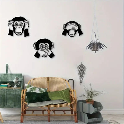 NEW 3pcs Metal Funky Monkey Wall Decor, Inside or Outside - FranksFunkyStuff