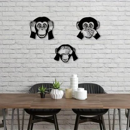 NEW 3pcs Metal Funky Monkey Wall Decor, Inside or Outside - FranksFunkyStuff