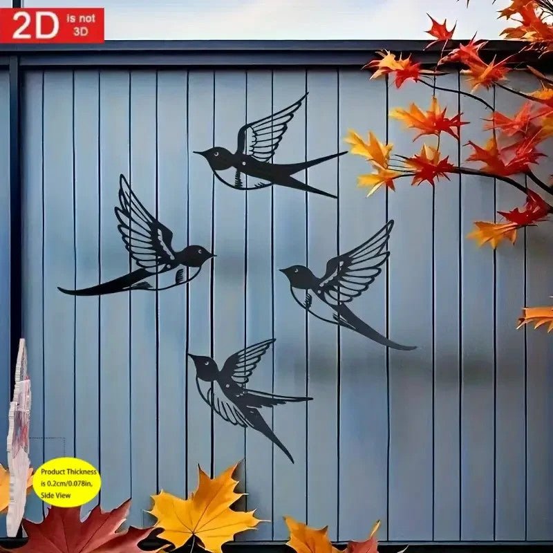 NEW 4 Birds Metal Wall Art - FranksFunkyStuff
