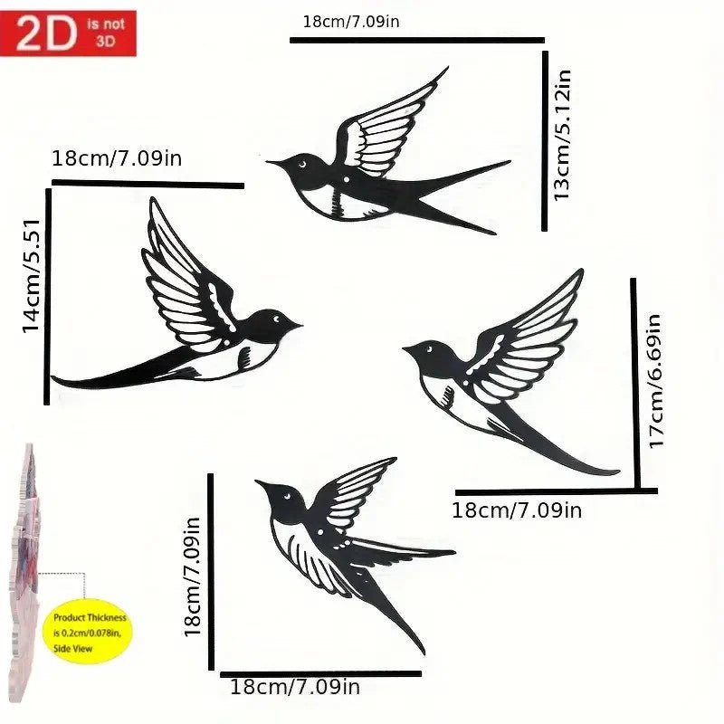 NEW 4 Birds Metal Wall Art - FranksFunkyStuff
