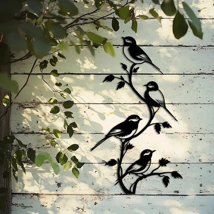 NEW 4 Birds on a Branch Metal Silhouette - FranksFunkyStuff